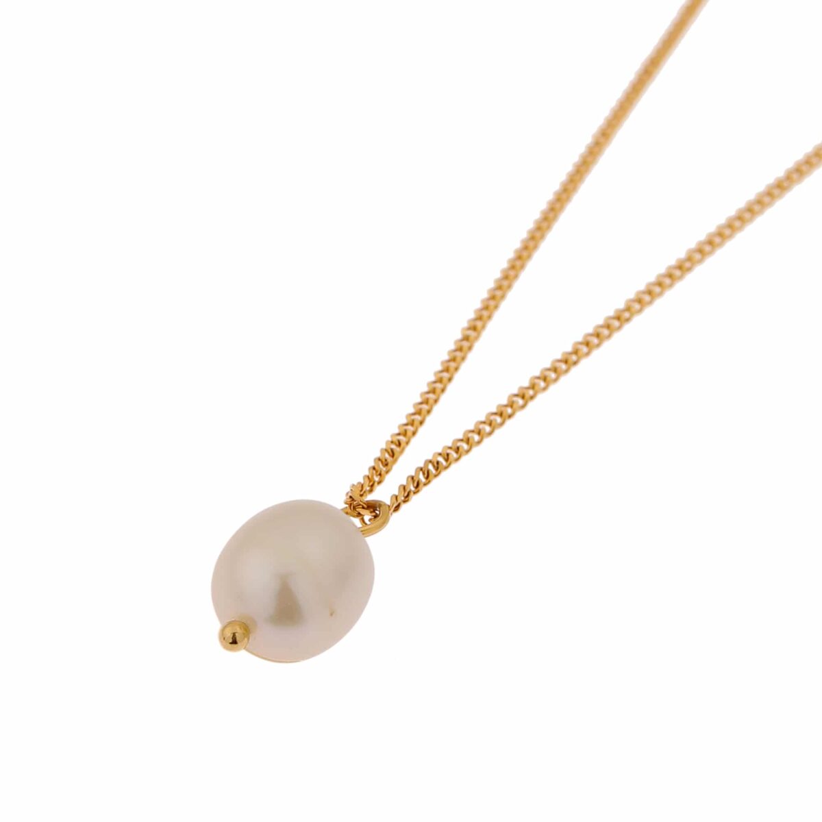 Big pearl necklace gold