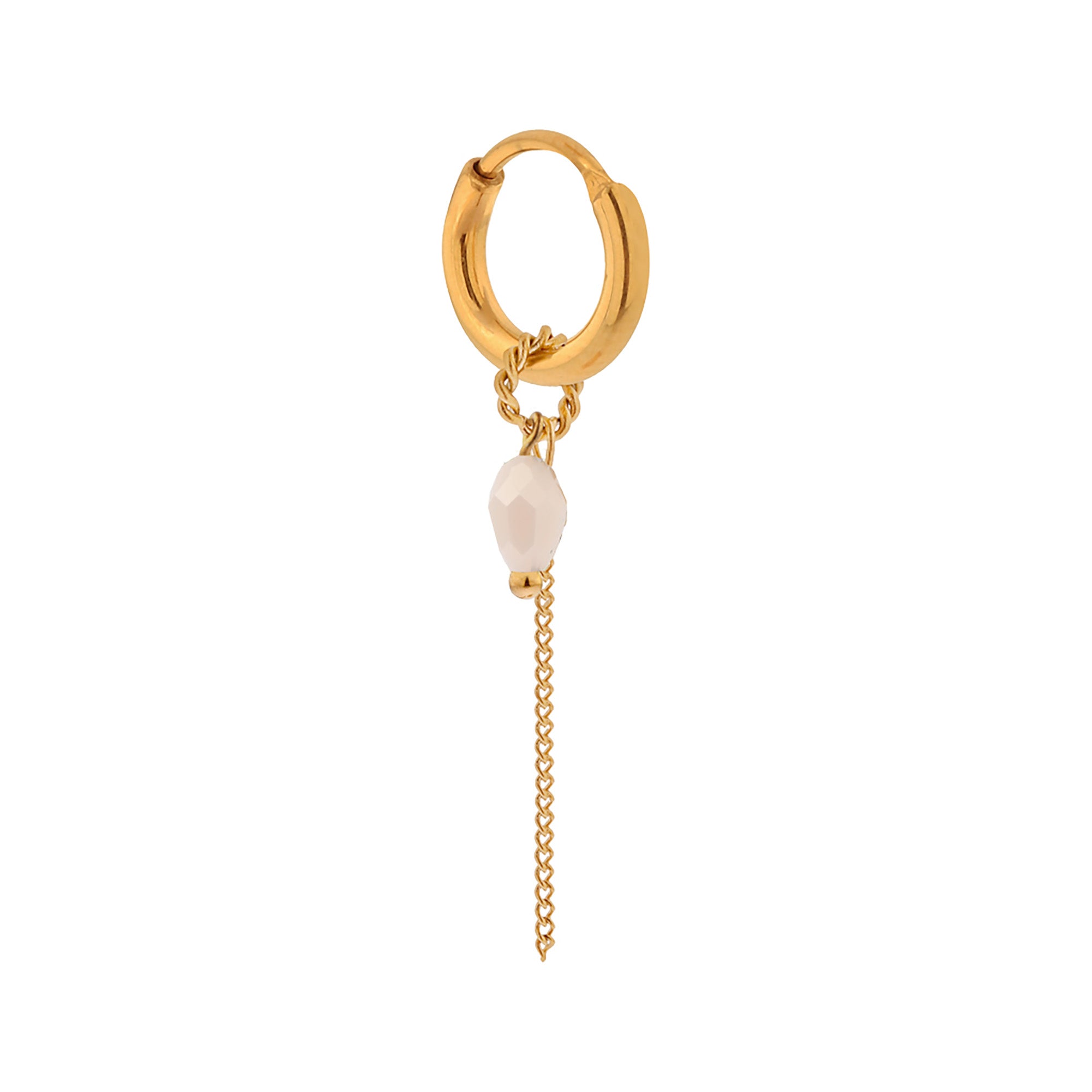 Chain nude drop hoop gold