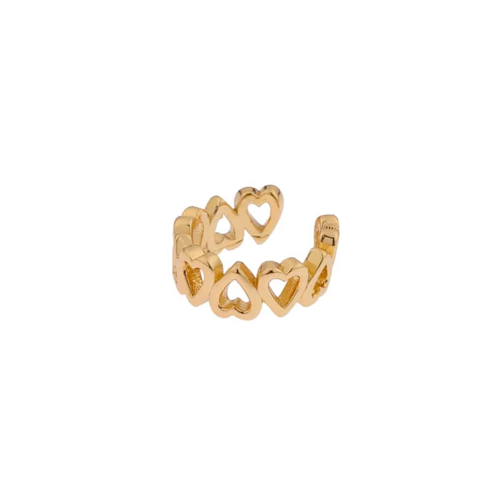 Hearts ear cuff gold