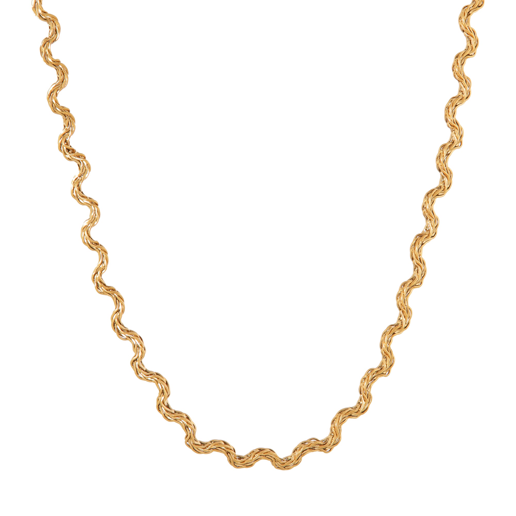 Waves necklace gold
