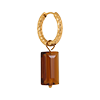singlepair Shiny brown hoop gold