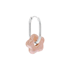 singlepair Oval flower hoop silver
