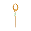 singlepair Chain light green drop hoop gold