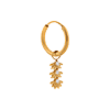 singlepair Triple flower white hoop gold