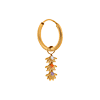 singlepair Triple flower color hoop gold
