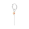 singlepair Chain flower hoop silver