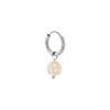 singlepair Mother of pearls hoop silver