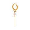 singlepair Chain nude drop hoop gold