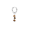 singlepair Triple brown hoop silver