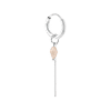 singlepair Chain nude drop hoop silver