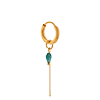 singlepair Chain green drop hoop gold