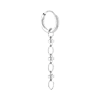 singlepair Oval loop hoop silver
