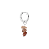 singlepair Triple rock hoop silver