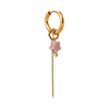 singlepair Chain pink star hoop gold