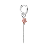 singlepair Chain pink star hoop silver