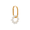 singlepair Oval pearl hoop gold