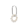singlepair Oval pearl hoop silver