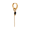 singlepair Chain noir hoop gold
