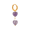 singlepair Purple hearts hoop gold