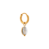 singlepair Oval grey hoop gold