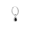 singlepair Noir hoop silver
