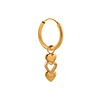 singlepair Open heart hoop gold
