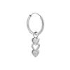 singlepair Open heart hoop silver