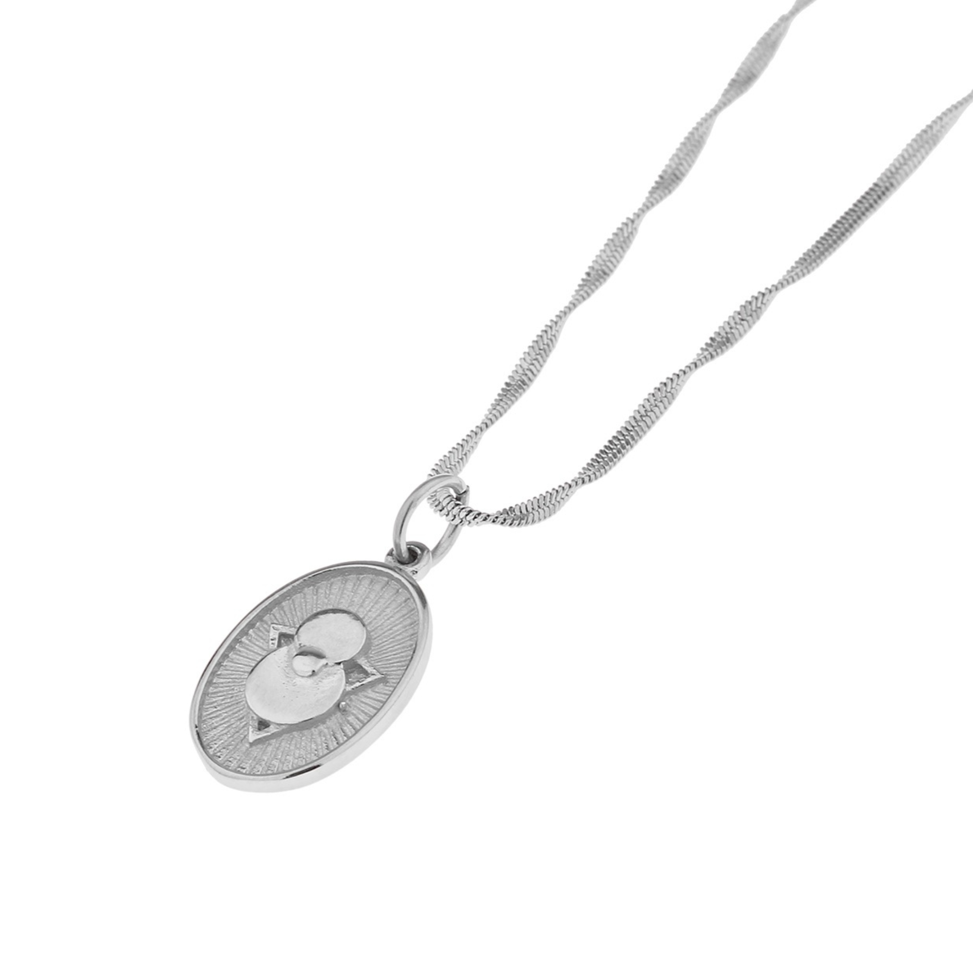 Oval Necklace Silver Necklace