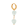 singlepair Fluorite heart hoop gold
