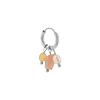 singlepair Gemstone hoop silver