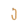 singlepair Oval braid hoop gold