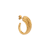 singlepair Big wave hoop gold