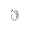 singlepair Big wave hoop silver