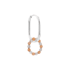 singlepair Oval orange hoop silver