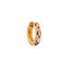 singlepair Pink flower hoop gold