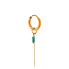 singlepair Chain turquoise hoop gold