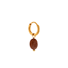singlepair Shiny brown hoop gold