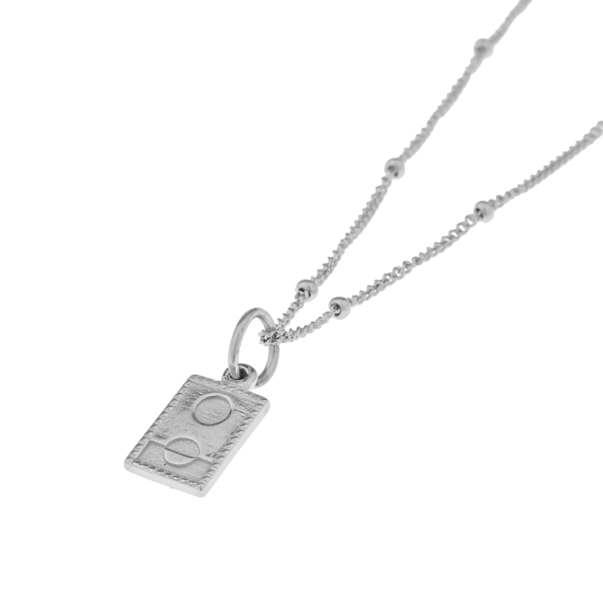 Double Round Silver Necklace