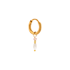 singlepair White drop hoop gold