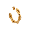 singlepair Big braided hoop gold
