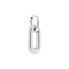 singlepair Oval stripe hoop silver