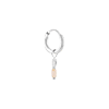 singlepair Terra white hoop silver