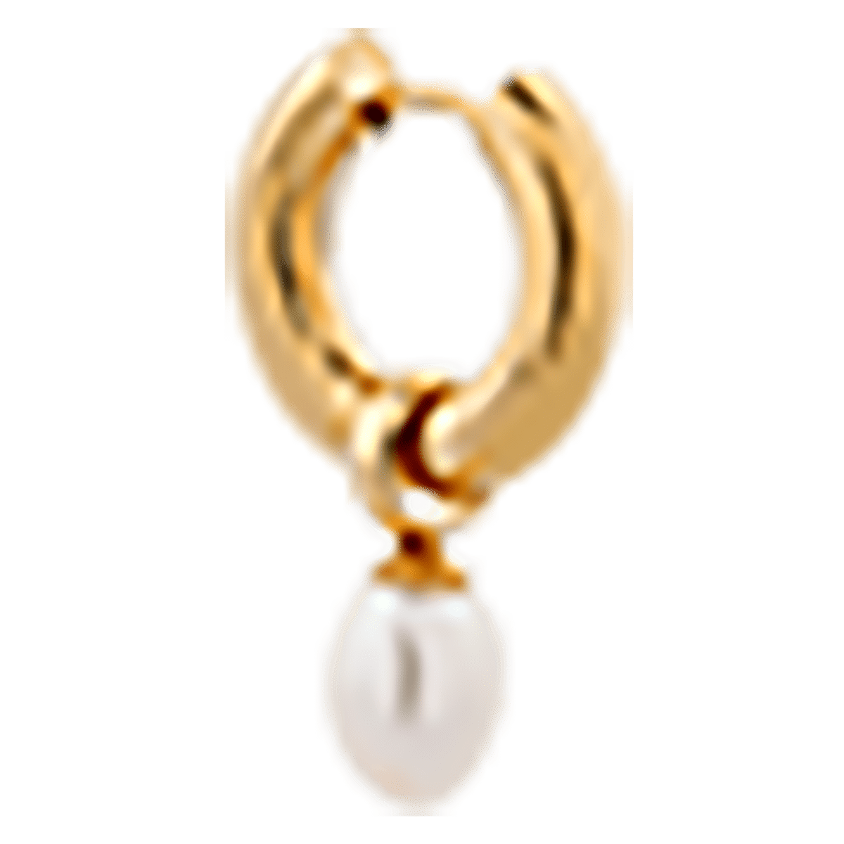 singlepair Small pearl hoop gold