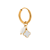 singlepair Pearl clover hoop gold