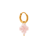 singlepair Pink clover hoop gold