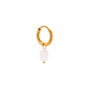 singlepair White oval hoop gold