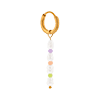 singlepair Colorful pearl hoop gold