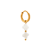 singlepair White clover hoop gold