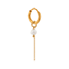 singlepair Pearl chain hoop gold