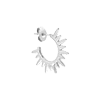 singlepair Half sun hoop silver